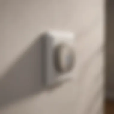 Close-up of a motion sensor light switch with an elegant design