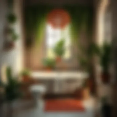 Calming Atmosphere with Diverse Plants Bathroom with diverse plant life creating a calming atmosphere