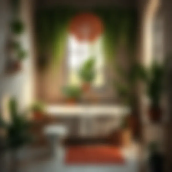 Calming Atmosphere with Diverse Plants Bathroom with diverse plant life creating a calming atmosphere