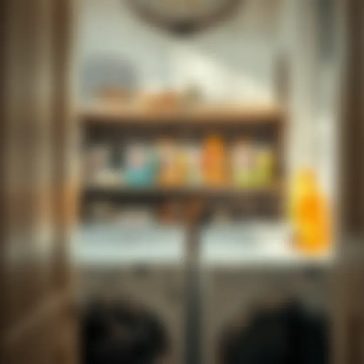 Organized Laundry Space An organized laundry space with detergent tabs prominently displayed