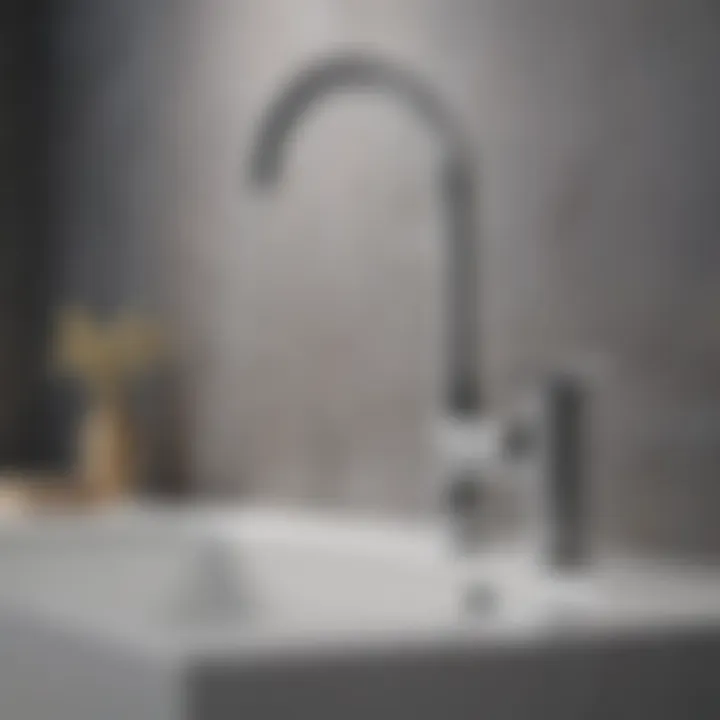 Elegant pull down faucet in a modern bathroom setting