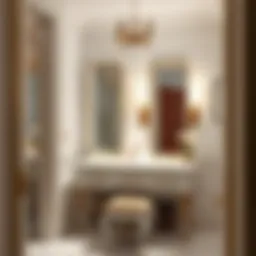 Elegant makeup vanity with stylish lighting