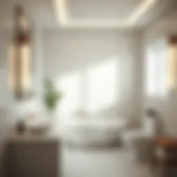 Luxurious bathroom interior with modern fixtures