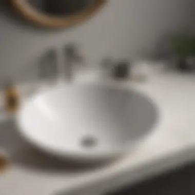 Close-up of a round undermount sink showcasing its clean lines