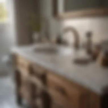 Close-up of unique materials used in salvaged bathroom vanities