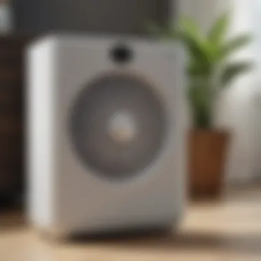 Close-up of a high-efficiency air purifier