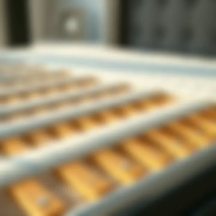 Support Mechanism of Slatted Bases for Foam Mattresses Close-up of slats supporting a foam mattress