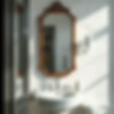 Mirror Usage for Spatial Enhancement Creative use of mirrors to enhance spatial perception in a compact bathroom