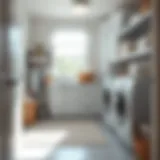 Sunlit Laundry Space A bright, sunlit laundry room filled with fresh linens