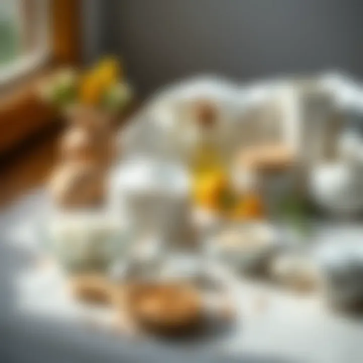 Natural ingredients laid out for laundry brightening