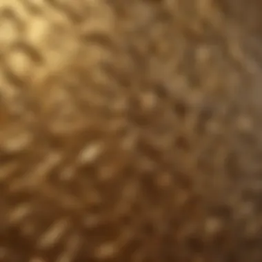 Close-up of gold paint texture on bedroom wall