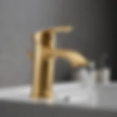 Close-up of a shiny gold faucet showcasing its high-quality finish