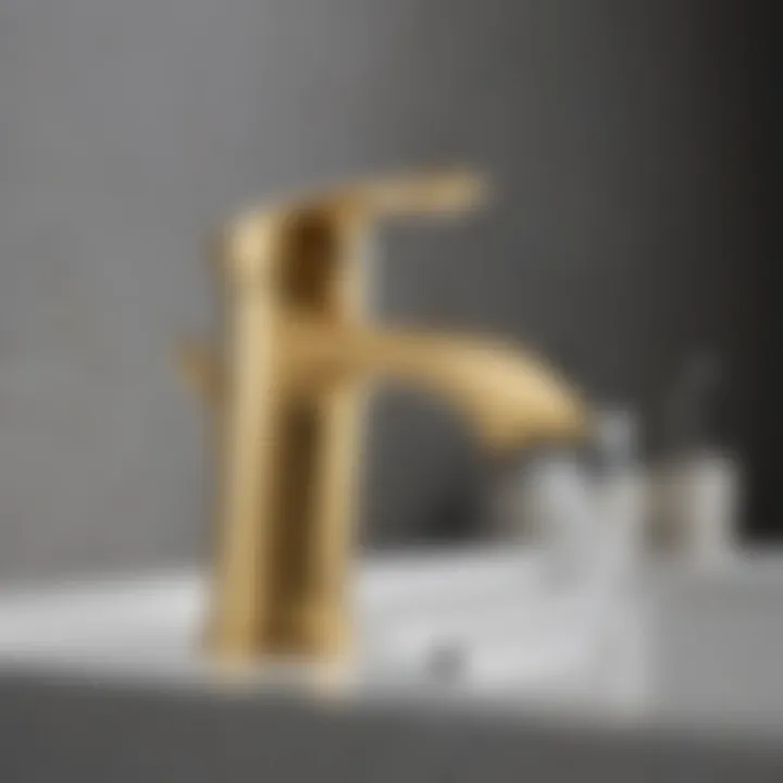 Close-up of a shiny gold faucet showcasing its high-quality finish