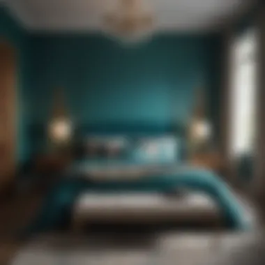 Stylish Teal Bedroom with Warm Accents Stylish teal bedroom balanced with warm accents