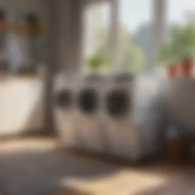 Elegant Folding Laundry Sorter Elegant folding laundry sorter in a modern home setting