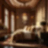 Elegant brown bedroom with layered textures