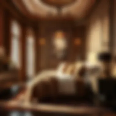 Elegant brown bedroom with layered textures