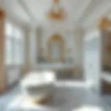 Sophisticated Design with Marble Accents Elegant classic master bathroom featuring a freestanding tub and marble accents