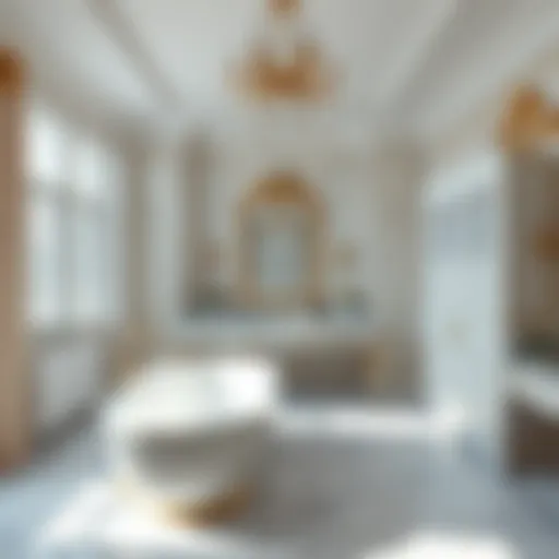 Sophisticated Design with Marble Accents Elegant classic master bathroom featuring a freestanding tub and marble accents