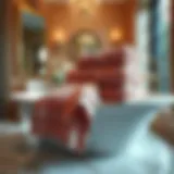 Luxurious bath towels displayed in an elegant bathroom setting