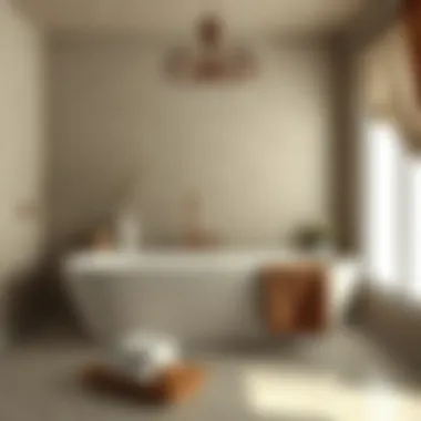 A serene bath space with towels enhancing the ambiance