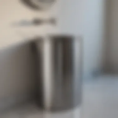 Elegant Stainless Steel Bathroom Garbage Can Elegant bathroom garbage can made of stainless steel