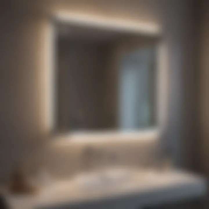 Adjustable lighting features of a modern bathroom mirror