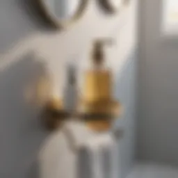 Sleek bathroom holder displaying elegant toiletries