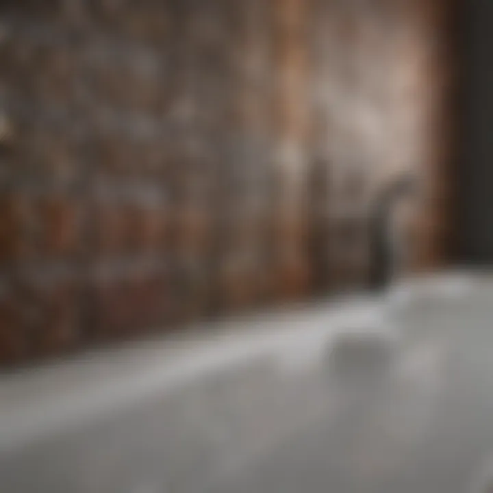 Close-up of backsplash materials suitable for small bathrooms