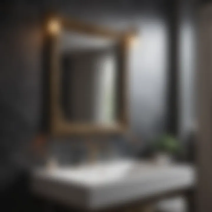 Coordinated bathroom theme integrating a backsplash