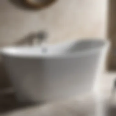 Close-up of premium materials used in pendant bathtubs, highlighting craftsmanship