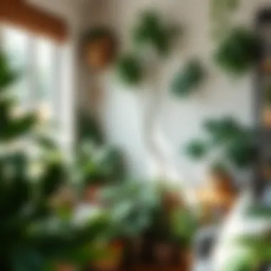 Cozy Indoor Plant Corner A cozy indoor corner filled with lush greenery and humidity-loving plants