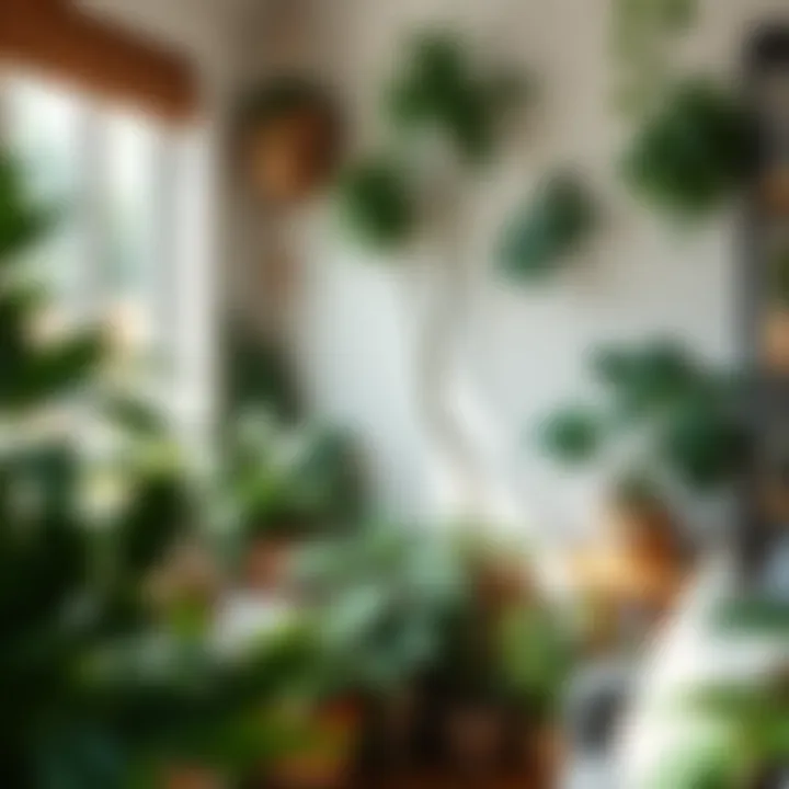 Cozy Indoor Plant Corner A cozy indoor corner filled with lush greenery and humidity-loving plants