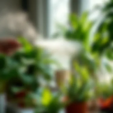 Increasing Humidity with Misting Misting a collection of indoor plants to increase humidity levels naturally