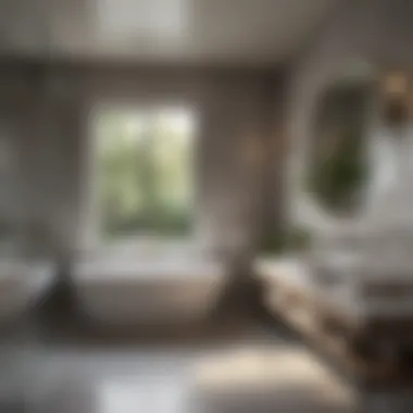 Calming Atmosphere in Walk-In Bathroom Design Relaxing ambiance of a walk-in bathroom featuring calming decor