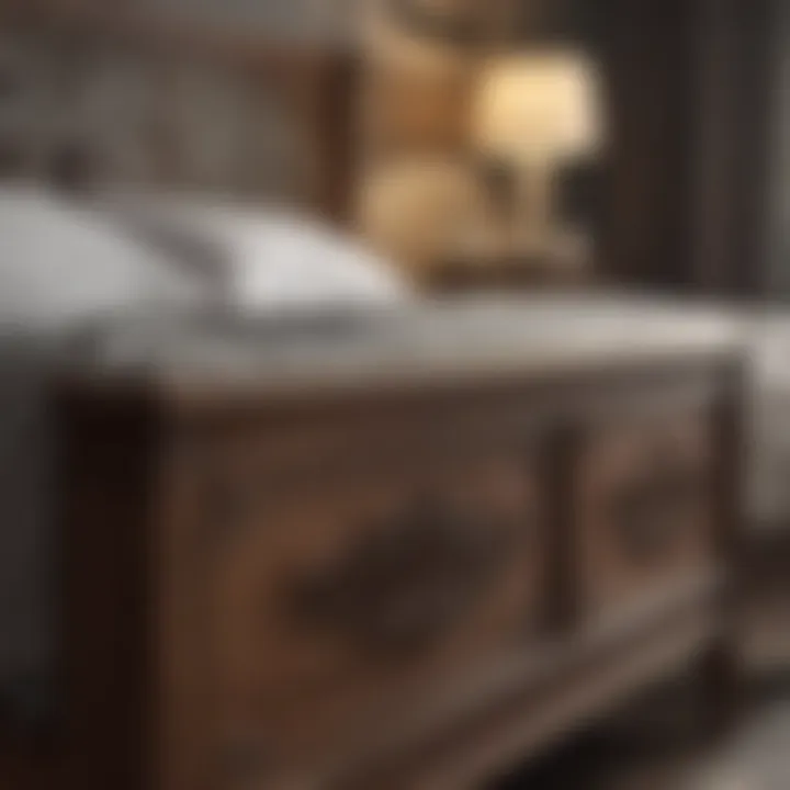 Close-up of discounted bedroom furniture tags