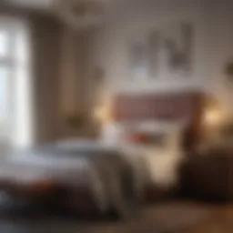 Stylish bedroom with seasonal decor