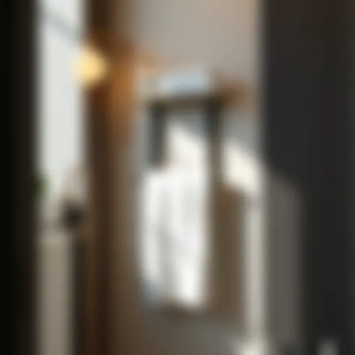 Elegant Wall-Mounted Towel Rack Design Stylish wall-mounted towel rack in a compact bathroom