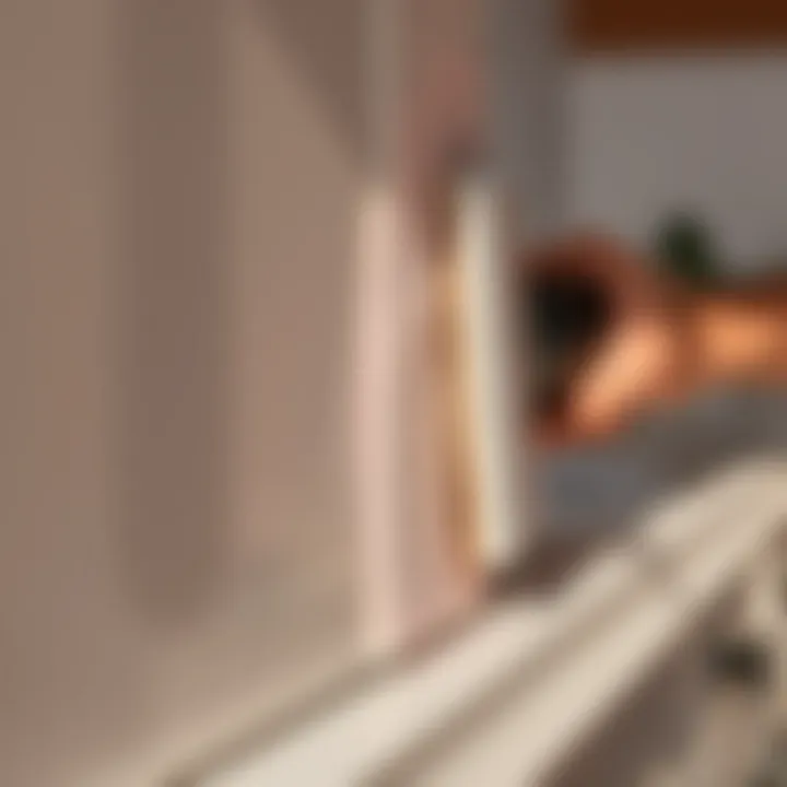 Close-up of cabinet surface being sanded for paint adhesion