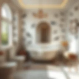 Elegant bird-themed bathroom decor accentuating tranquility