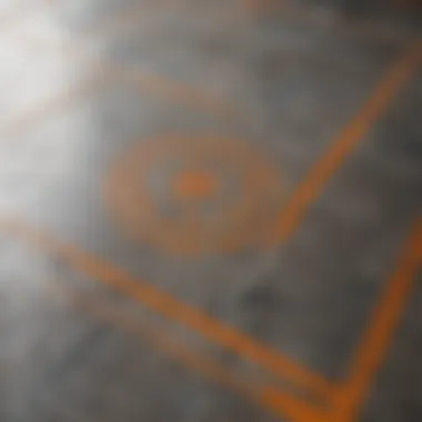 Artistic Concrete Floor Patterns Detail of a painted concrete floor with creative patterns