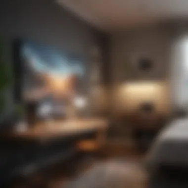 Tech Integration in Workspace Tech integration in a bedroom workspace