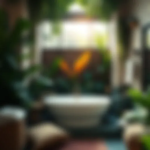 Embracing Nature in Your Bathroom Lush tropical bathroom with greenery and natural light