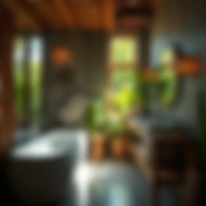 Natural materials like bamboo and stone in bathroom design