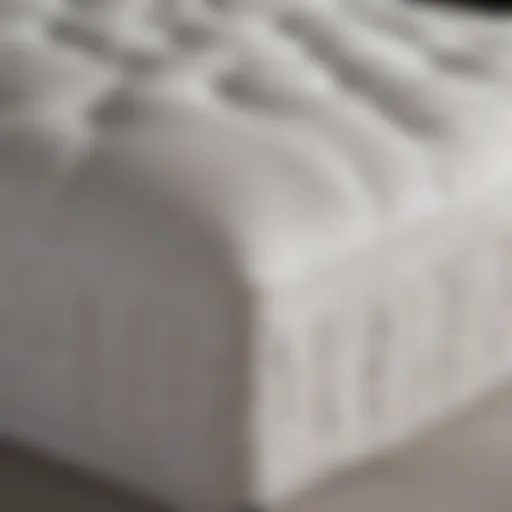 Close-up view of a sagging pillow top mattress showcasing its layered structure