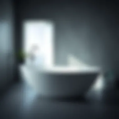 Modern Bathtub Design Featuring Overflow Drain Aesthetic design of a modern bathtub with overflow drain