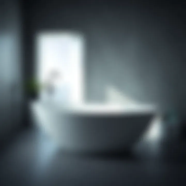 Modern Bathtub Design Featuring Overflow Drain Aesthetic design of a modern bathtub with overflow drain