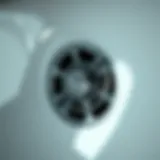 Detailed view of bathtub overflow drain mechanism