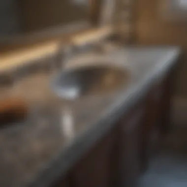 Installation process of granite countertops in a bathroom setting