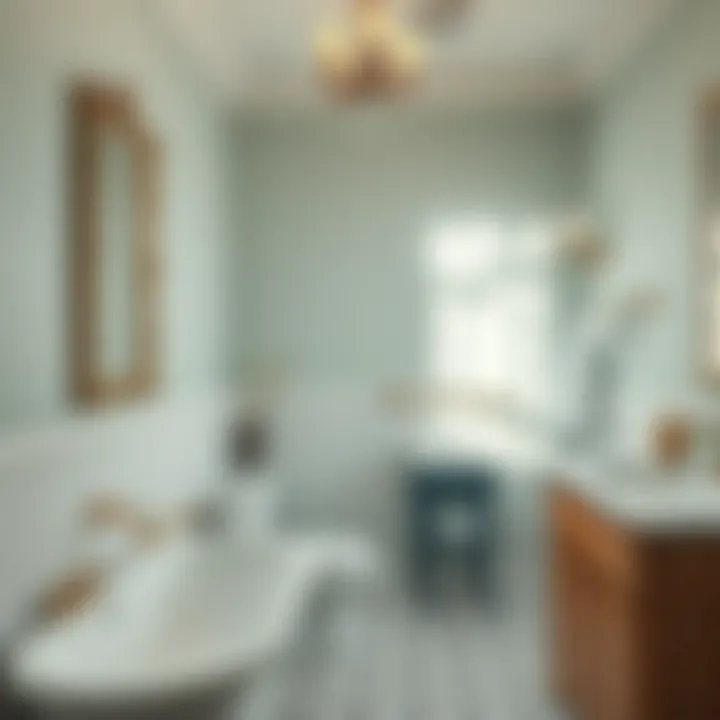 Serene Bathroom with Grab Bars A serene bathroom setting showcasing grab bars for safety